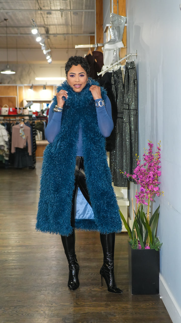 Coastal Chic Luxe Vest - Blue