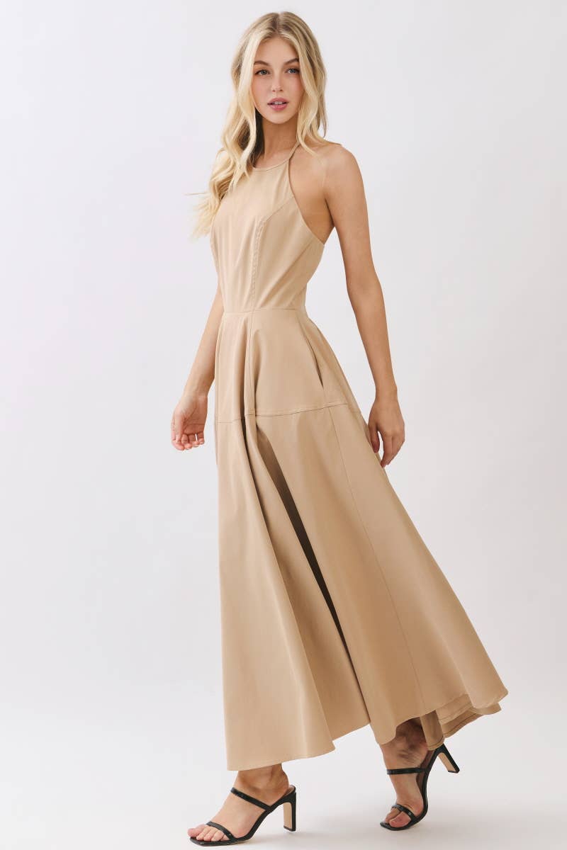 Grace in Motion Sleeveless Halter Dress