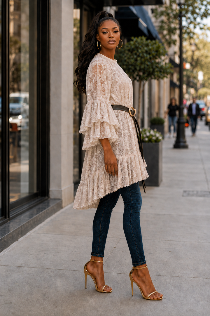 Wild Flower Romance Lace Tunic (Ivory)