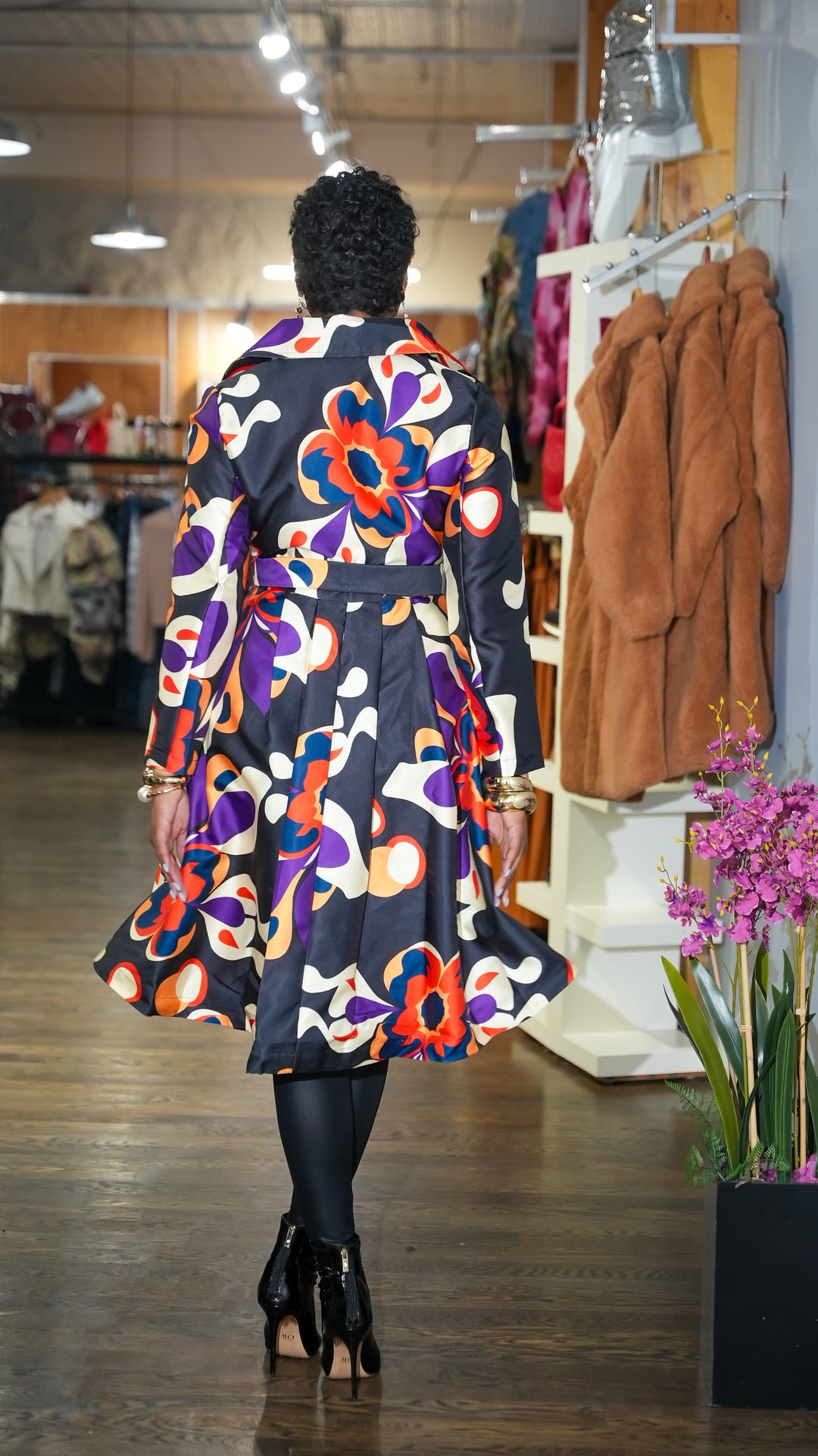 Swirls of colors HI Low Jacket Dress