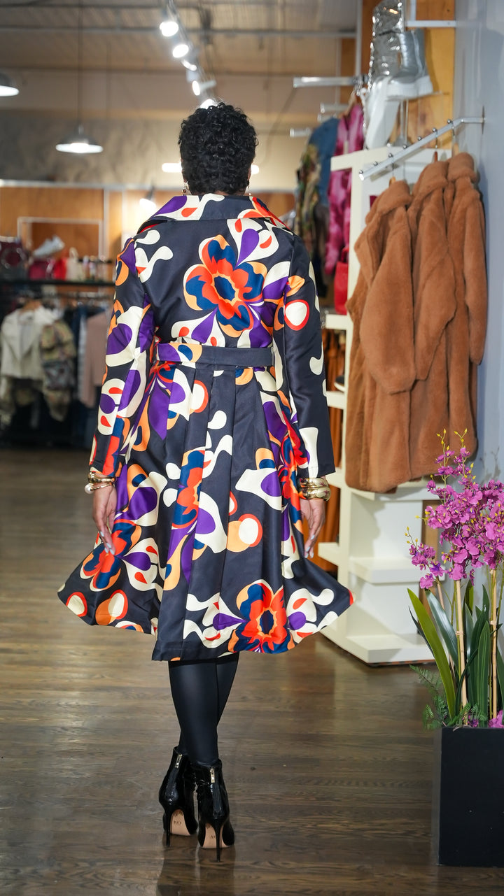 Swirls of colors HI Low Jacket Dress