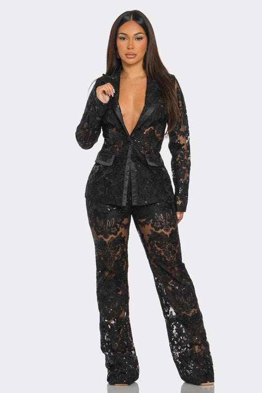 Harlem Nights Tuxedo Lace Set