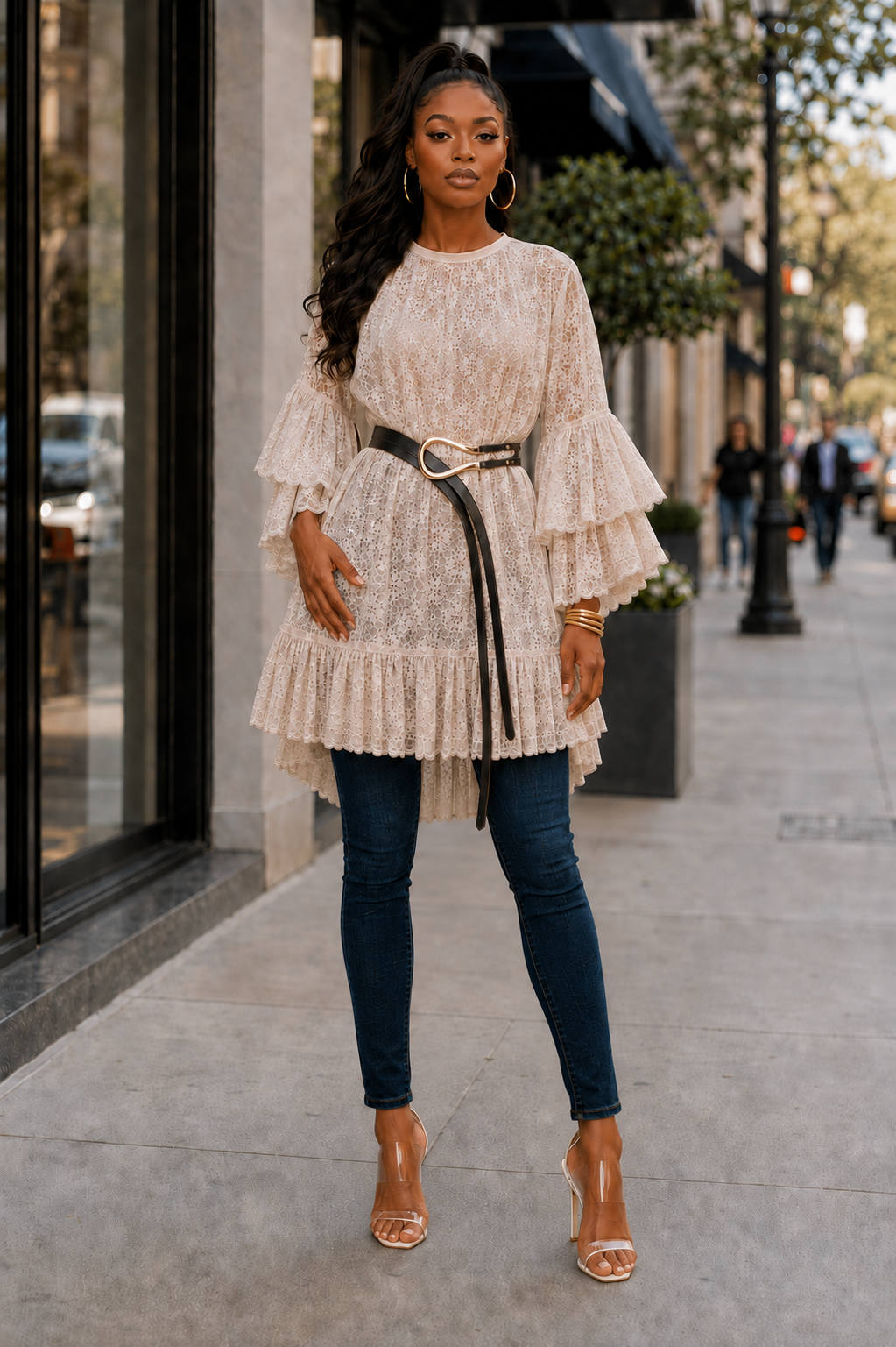 Wild Flower Romance Lace Tunic (Ivory)
