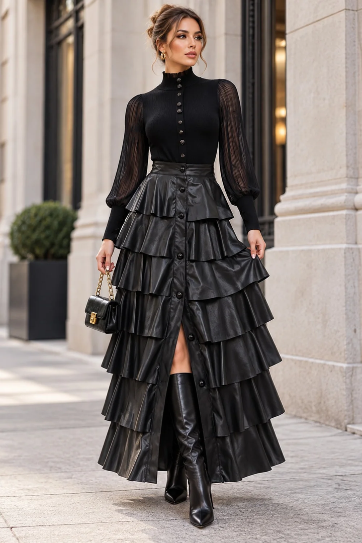 Drama Theory Ruffle Maxi Skirt