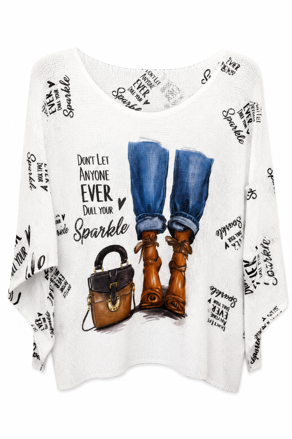 Booked &amp; Busy Oversized Graphic Top (Blue)
