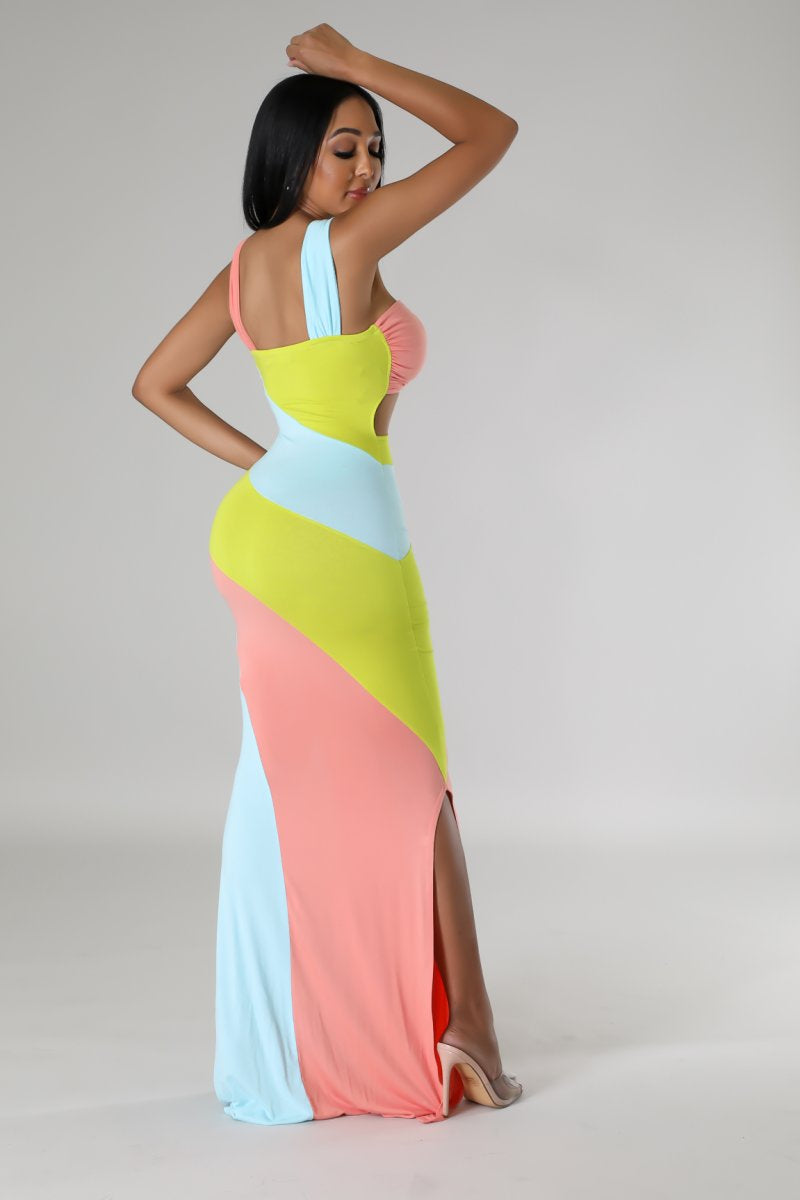 Pastel Rainbow Fitted Dress