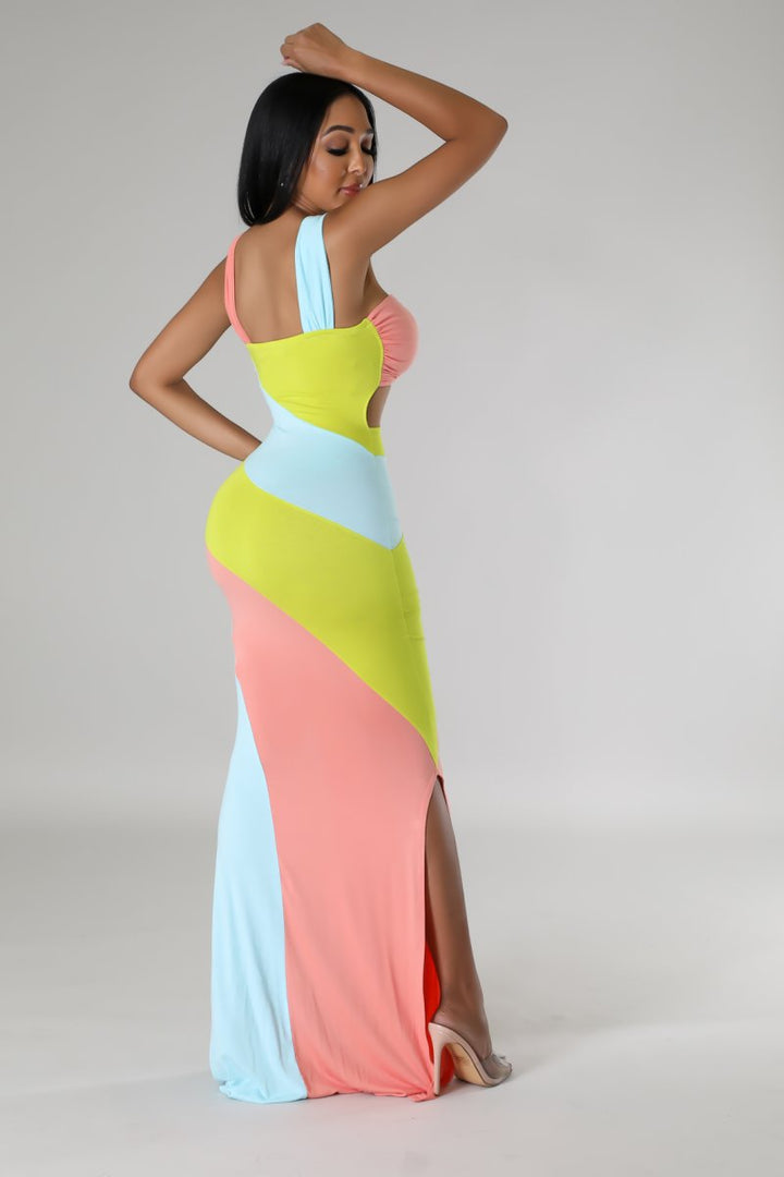 Pastel Rainbow Fitted Dress