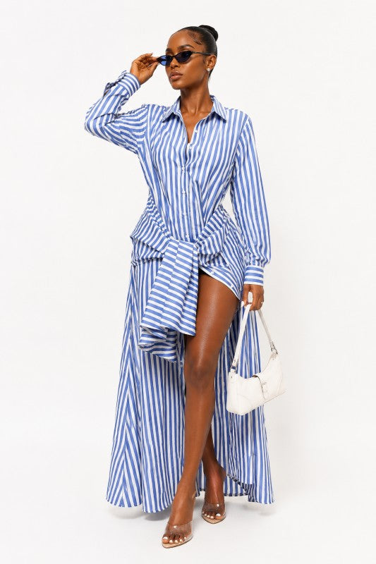 Monaco Affair Shirt Dress (Blue)