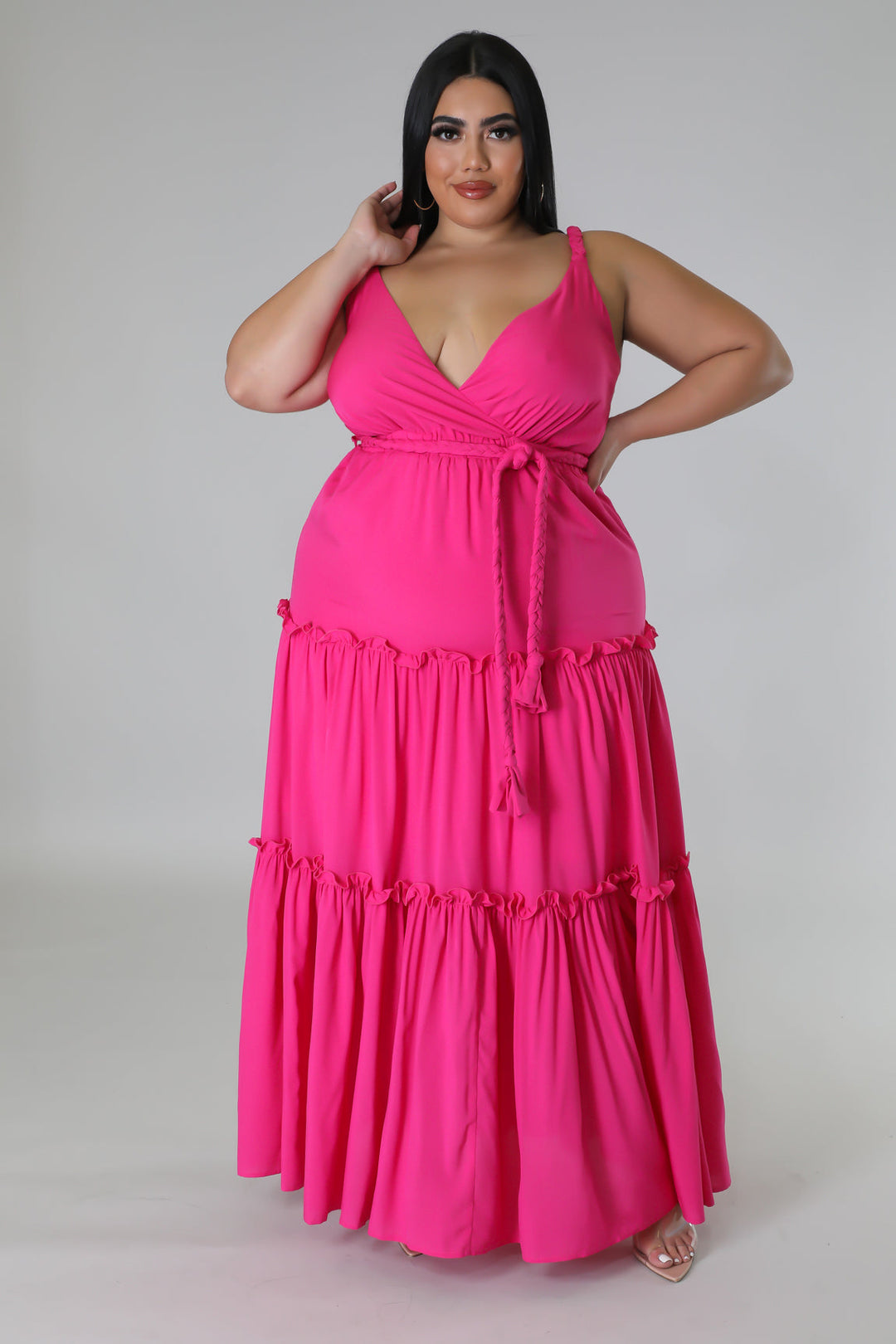 Show off Strappy Tie Waist Dress - (PLUS SIZE ONLY)