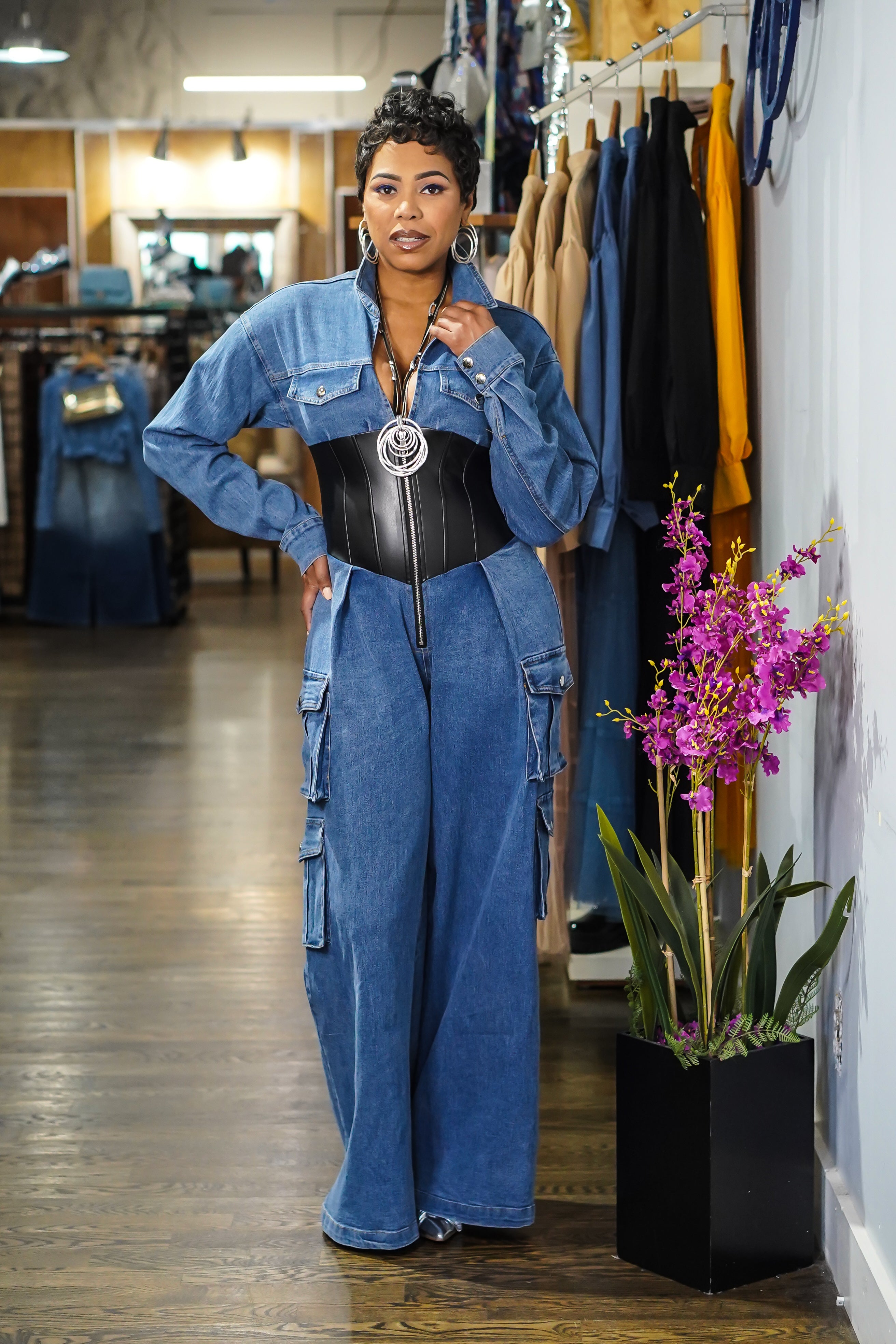 Jean rompers and jumpsuits hotsell