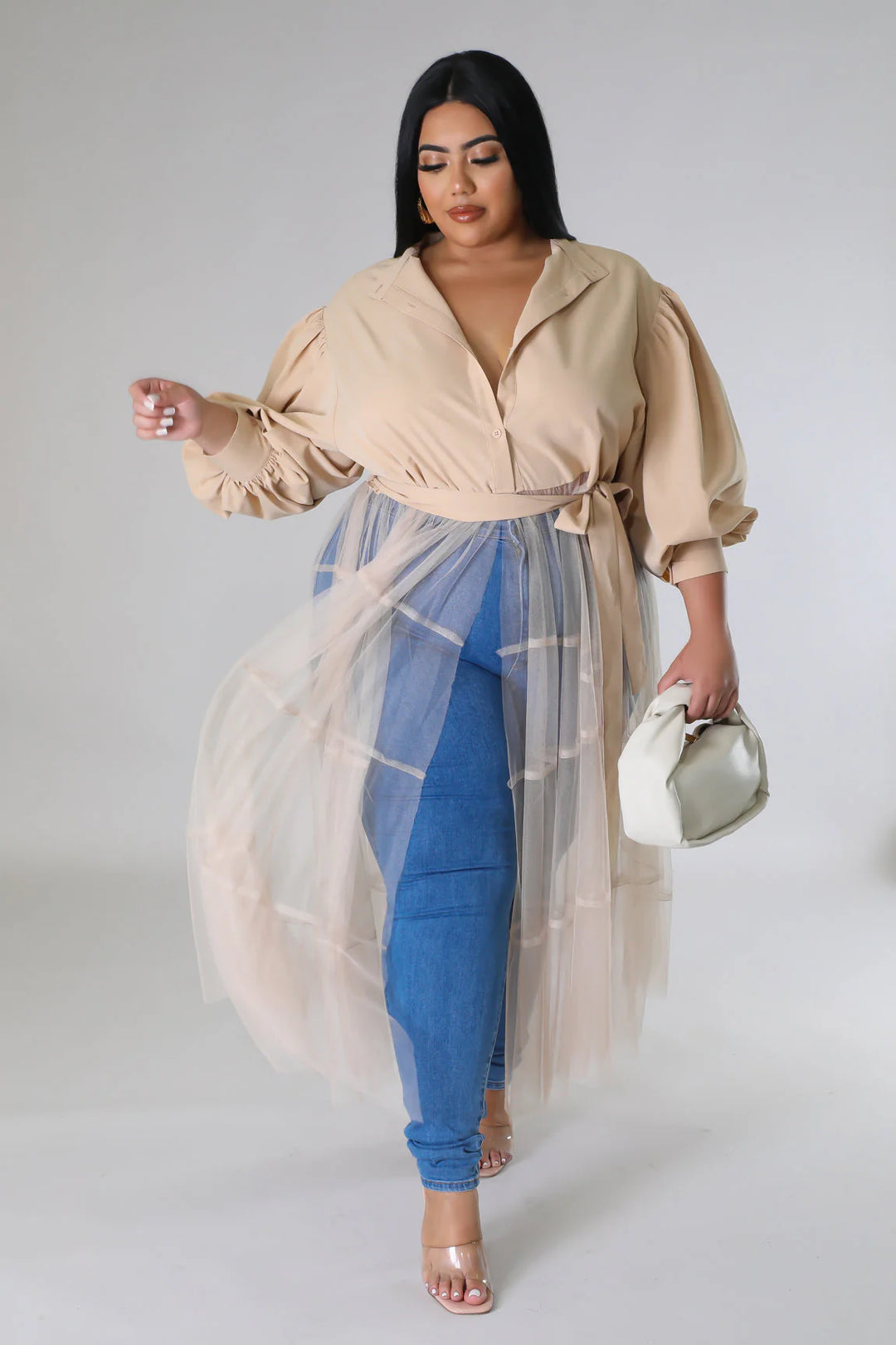 Tulle Fantasy Balloon Sleeve Top