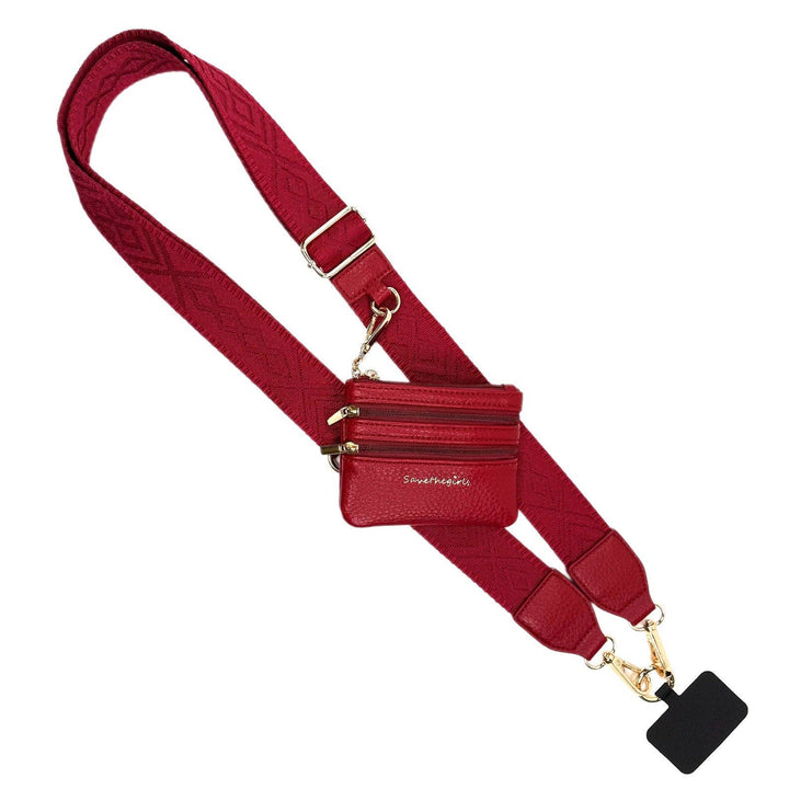Clip &amp; Go Strap Jacquard design w/Zippered Pouch Classic Phone Holder