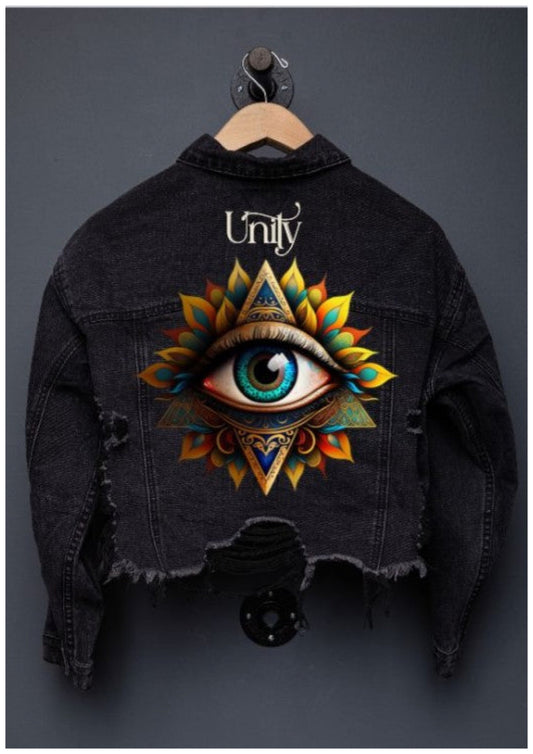 Unity Eye Crop Denim Jacket