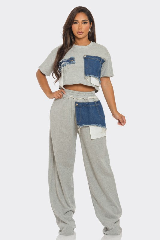 Give it your Best 2pc Patch Pants Set