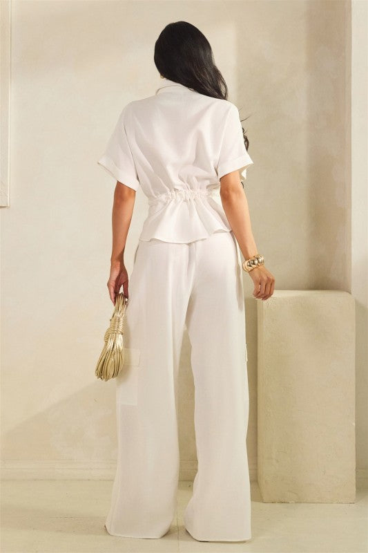 Relaxed Crepe Wide Leg Pants Set