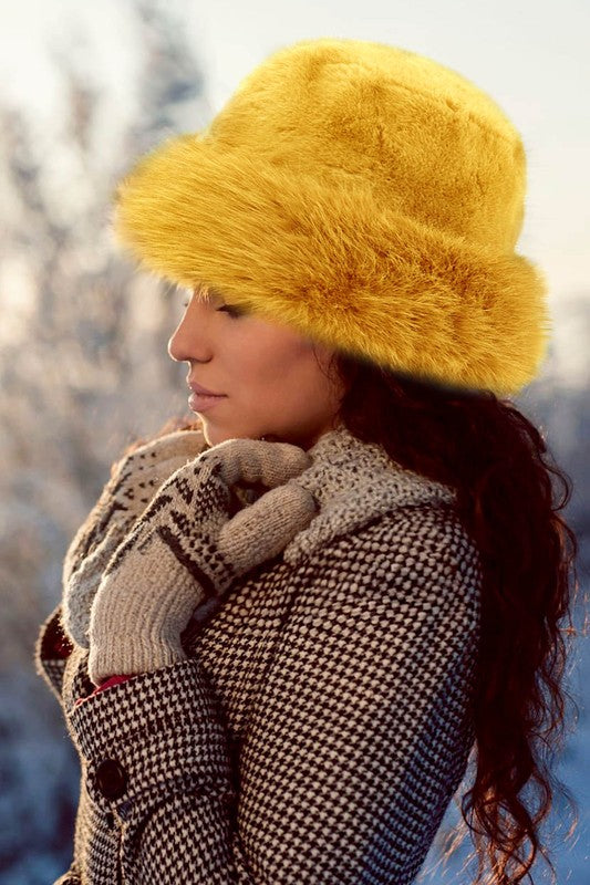 Russian Style Faux Fur Bucket Hat
