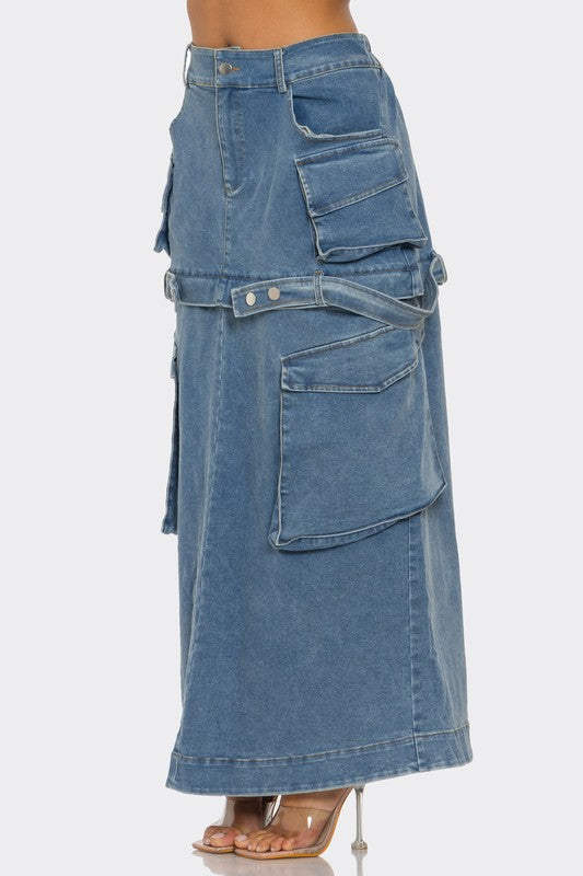 Take it Off Denim Zipper Skirt