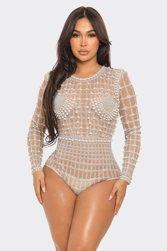 Bring out the Pearls Embellished Bodysuit