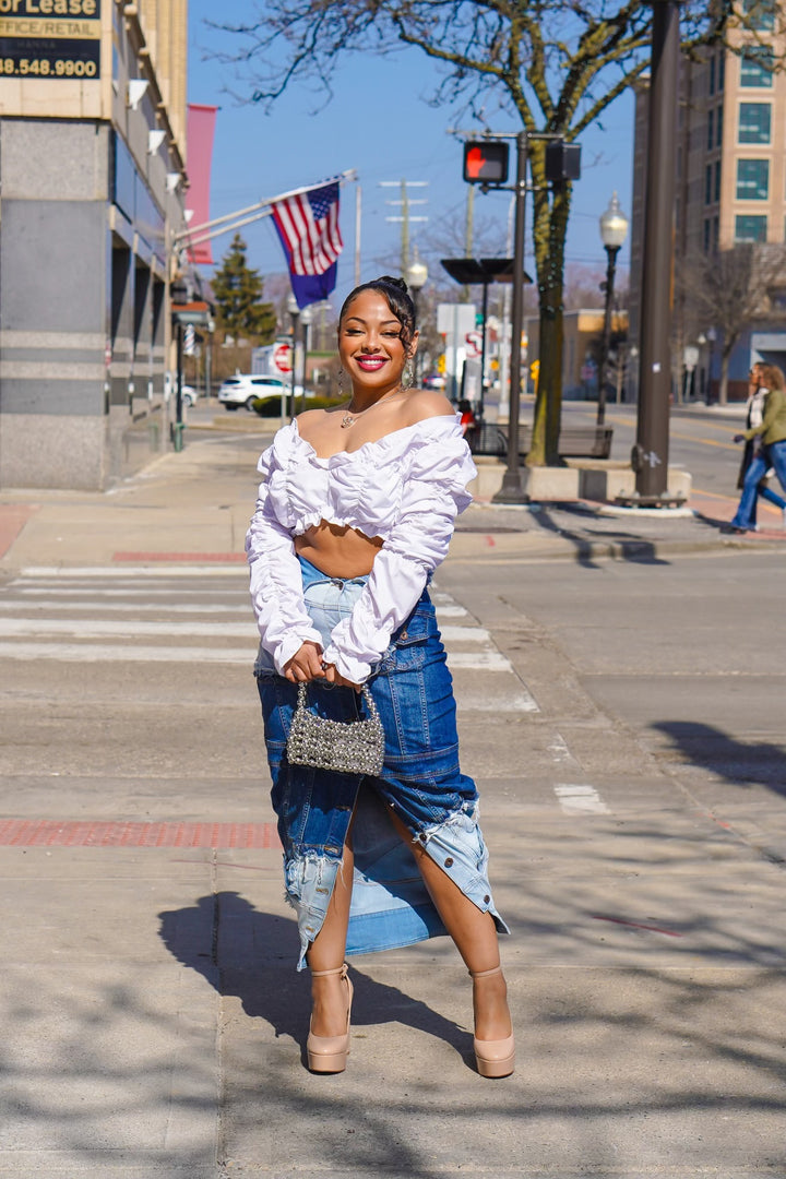 Can't Decide Which Way Denim Skirt