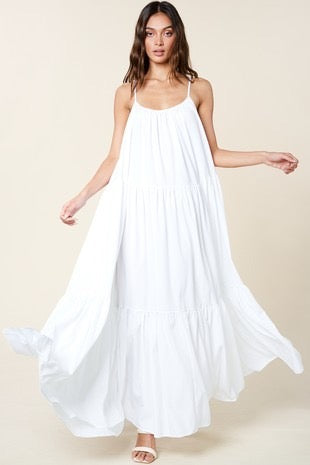 Summer flair Double Pane Maxi Dress(Pink)