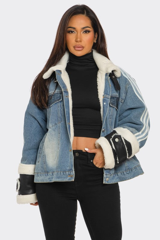 Warm me up Denim faux Fur Jacket