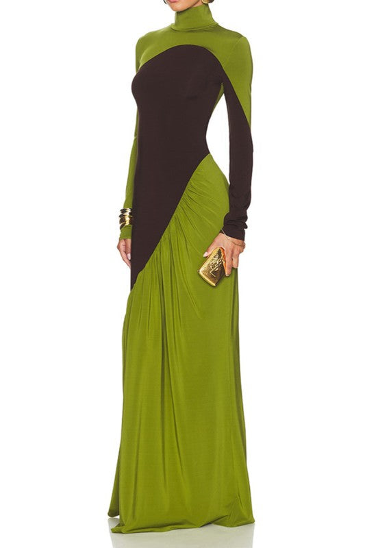 Sexy in Nature Two Tone Maxi Dress