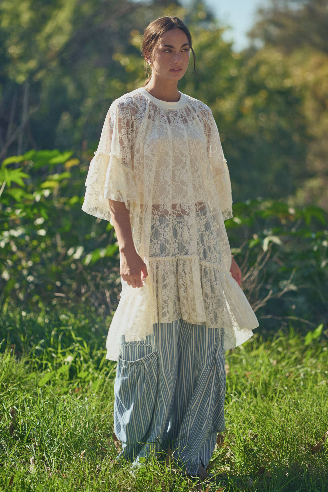 Wild Flower Romance Lace Tunic (Ivory)