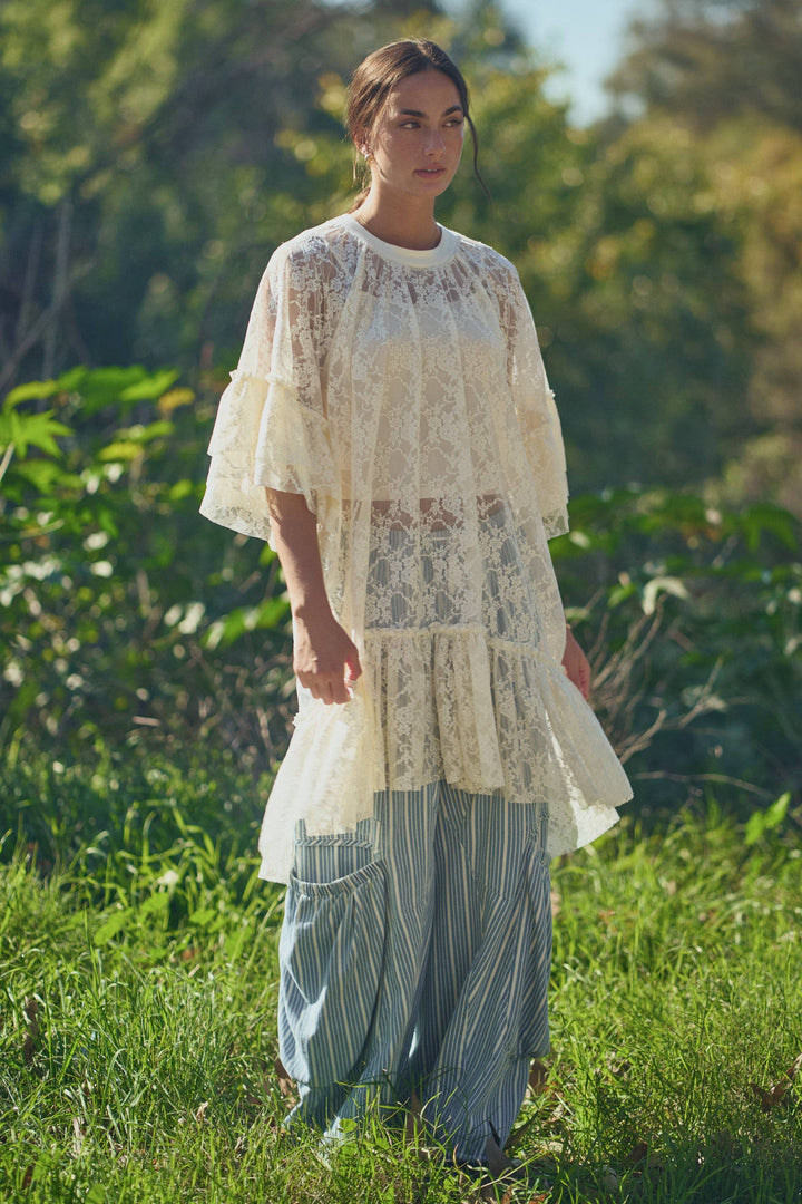 Wild Flower Romance Lace Tunic (Ivory)