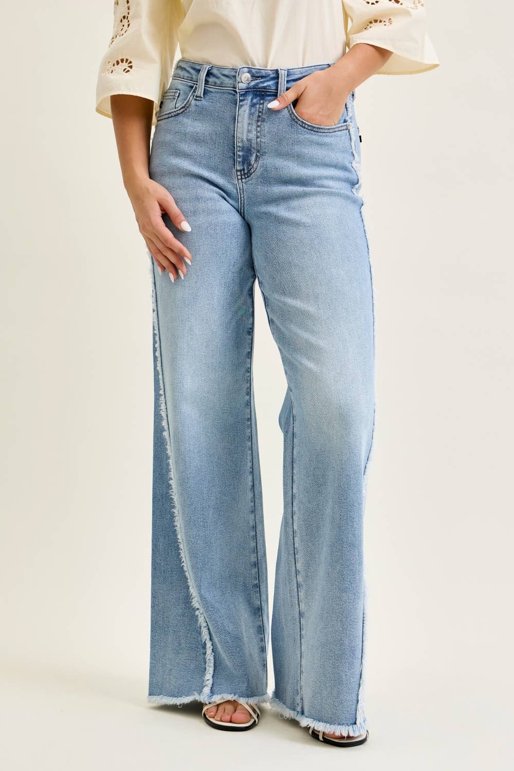 The Split Decision| Judy Blue Wide w/ Raw Twisted Outseam