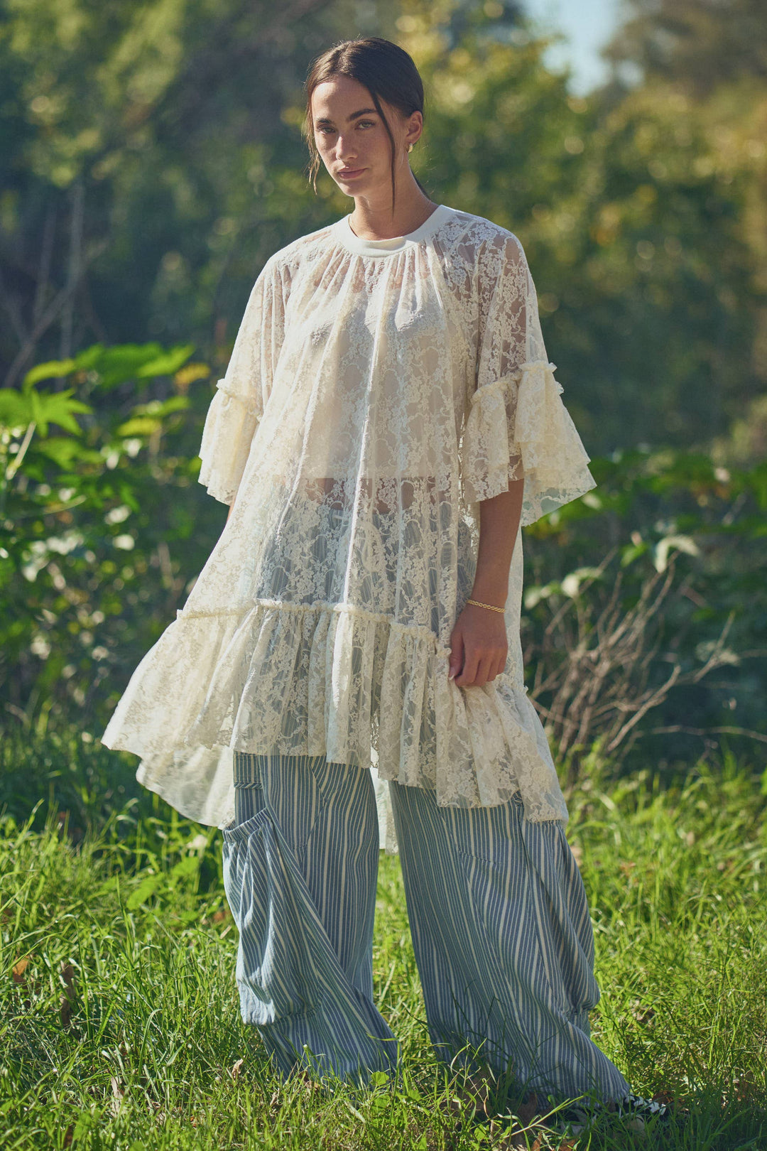 Wild Flower Romance Lace Tunic (Ivory)