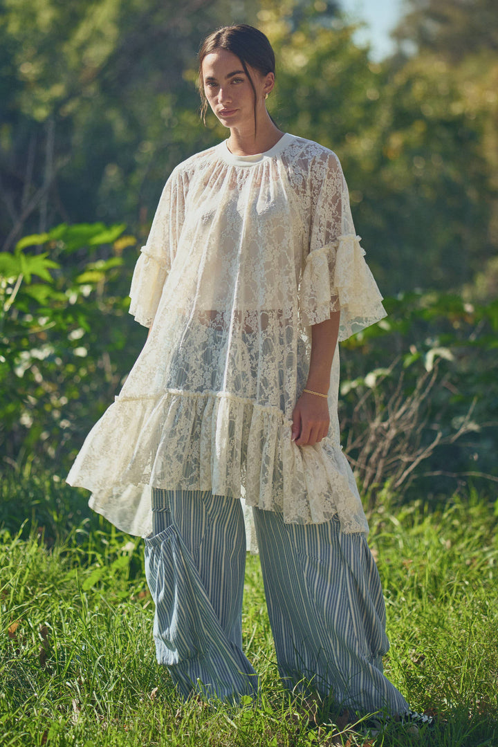 Wild Flower Romance Lace Tunic (Ivory)