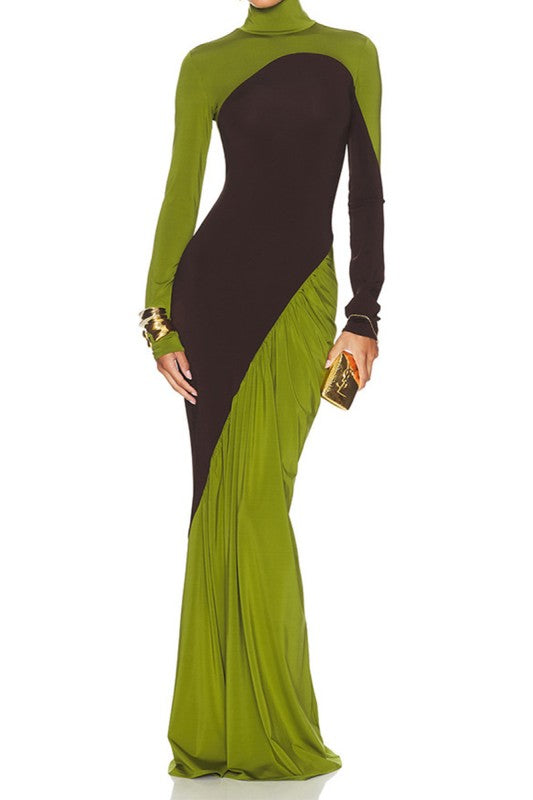 Sexy in Nature Two Tone Maxi Dress