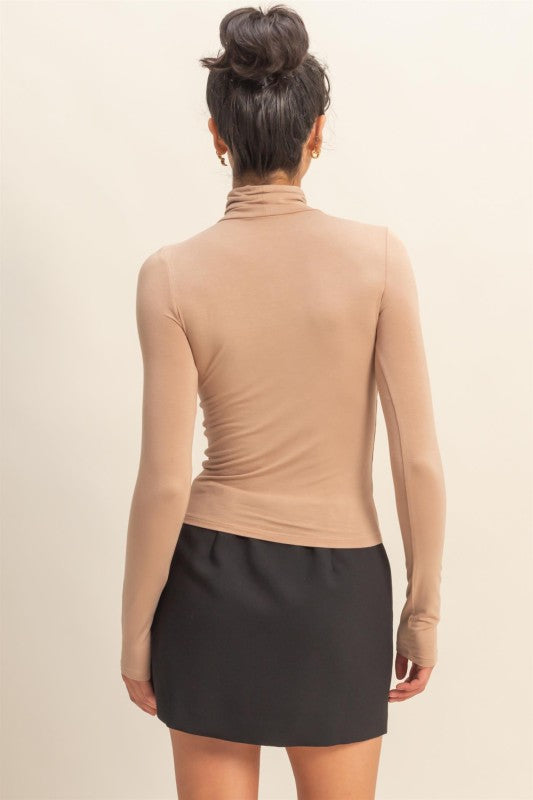 Long Sleeve Turtleneck Fitted Top