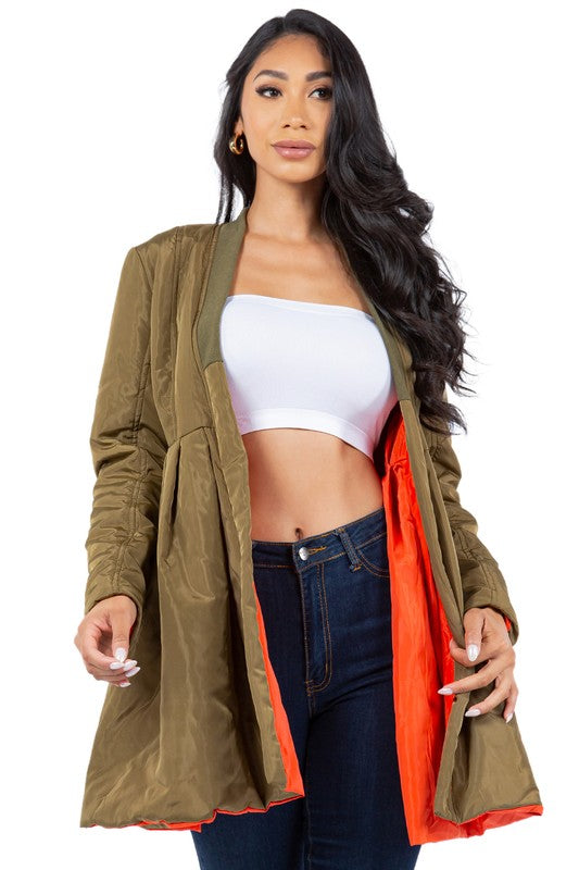 The Plot Twist Quilted Peplum Jacket