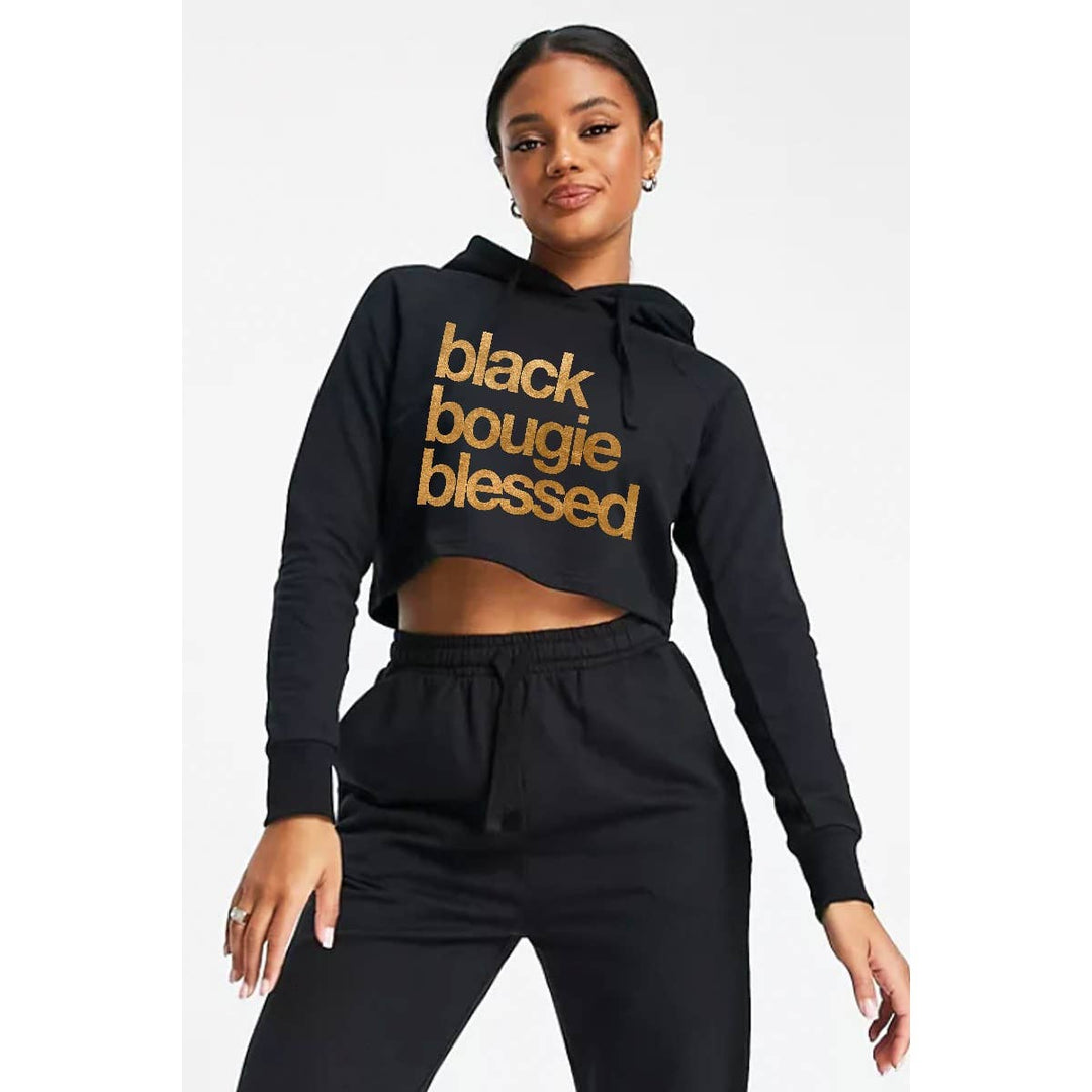 Bougie Blessed Crop Hoodie