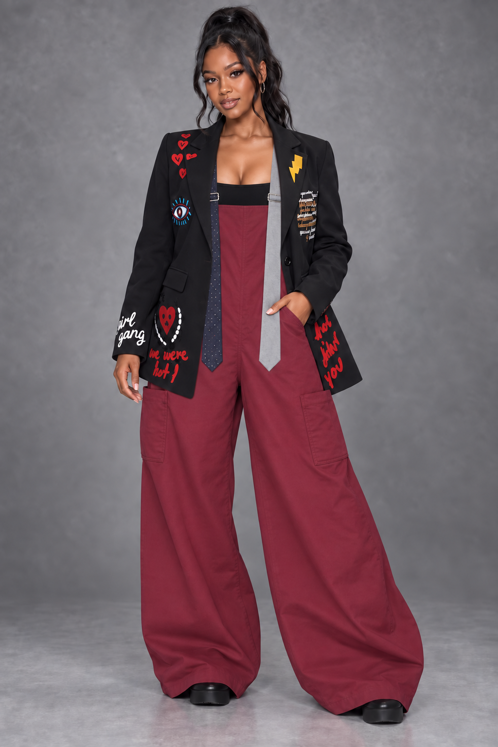 Express Yourself Lapel Blazer (Black)