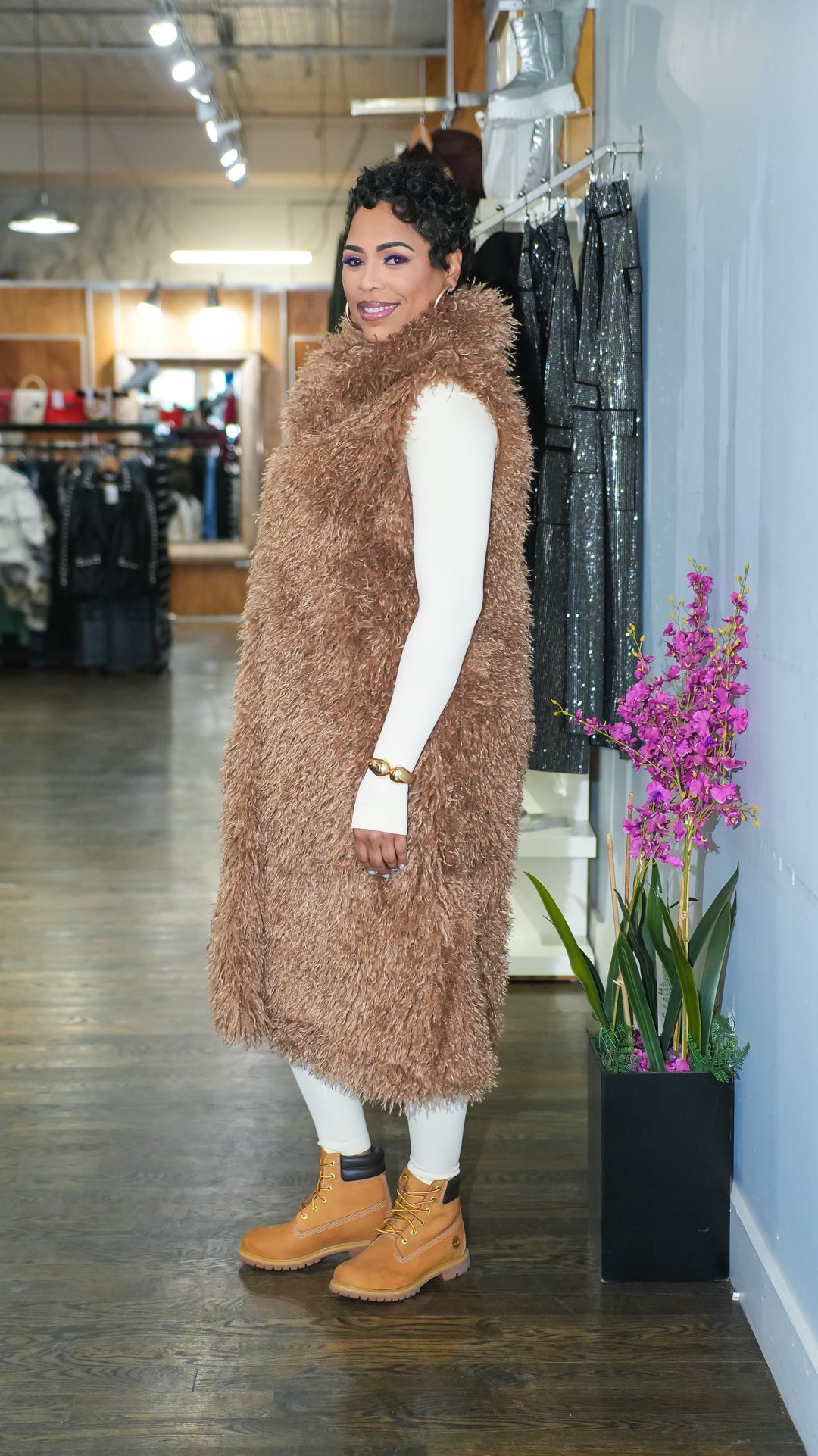 Coastal Chic Luxe Vest - Brown