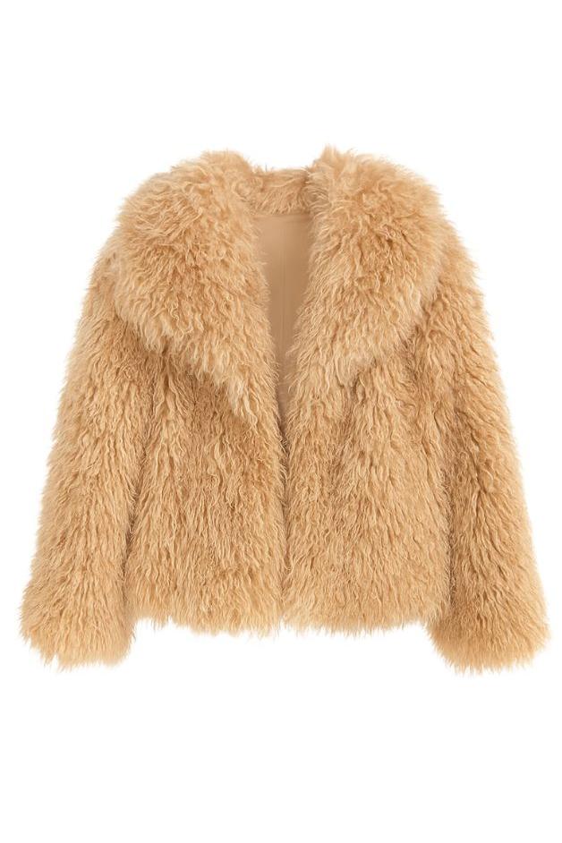 The Power Play Mongolian Faux Fur Jacket (Brown)