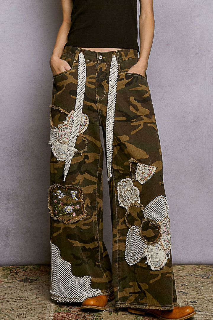 Free Spirit Boho Patchwork Camo Pants