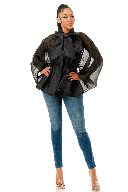 Tie me up Organza Peplum Blouse