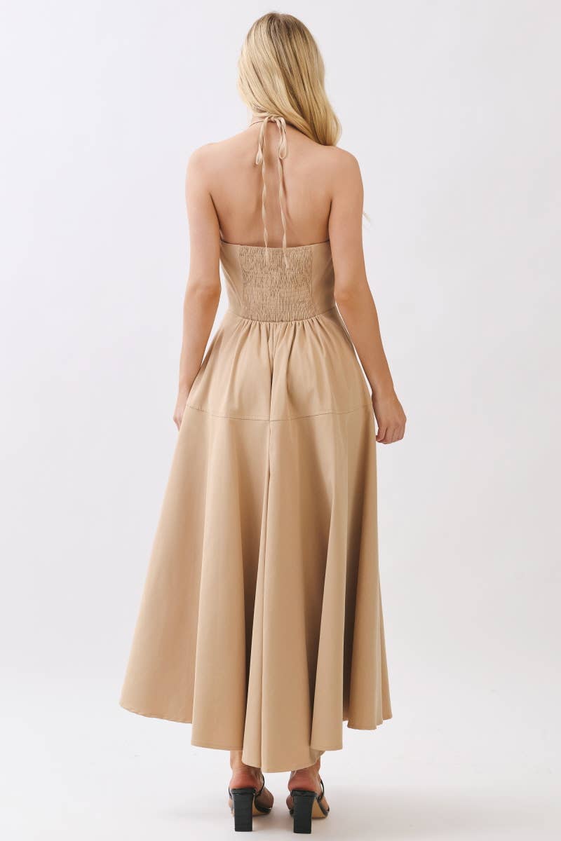 Grace in Motion Sleeveless Halter Dress