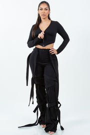 Kali B String French Terry Pants (Khaki)