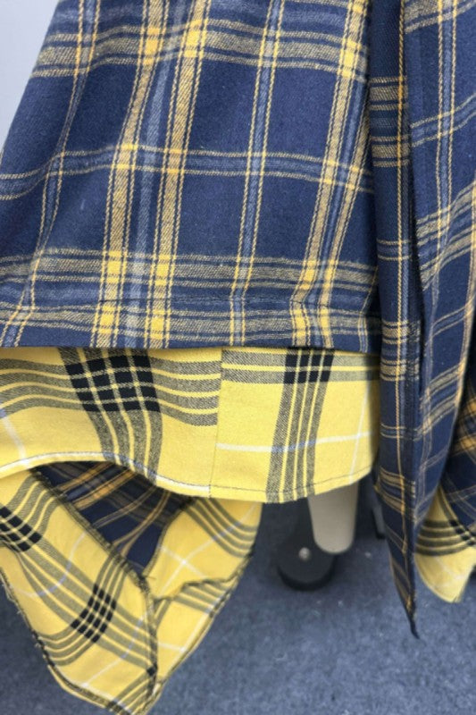 More Patchwork Plaid Tie Skirt