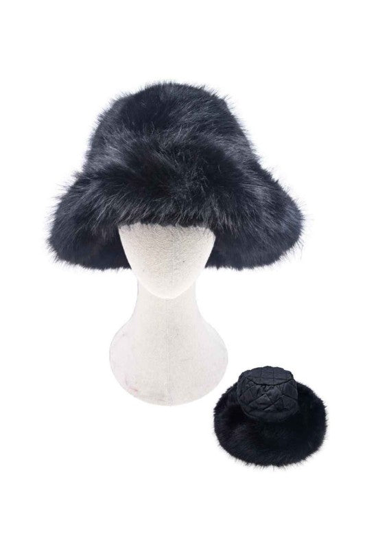 Fluffy Faux Fur Bucket Hat