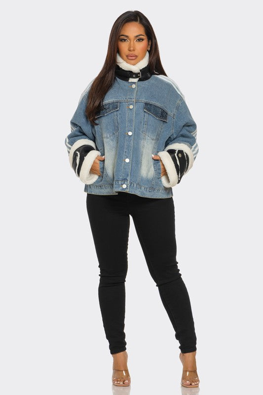 Warm me up Denim faux Fur Jacket