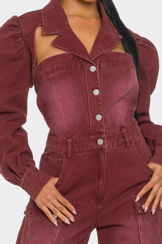 UPTOWN GAL VINTAGE CUT-OUT JUMPSUIT