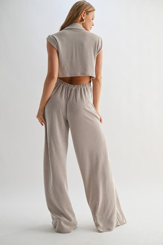 Living in Stripes Cut-out Back Jumpsuit