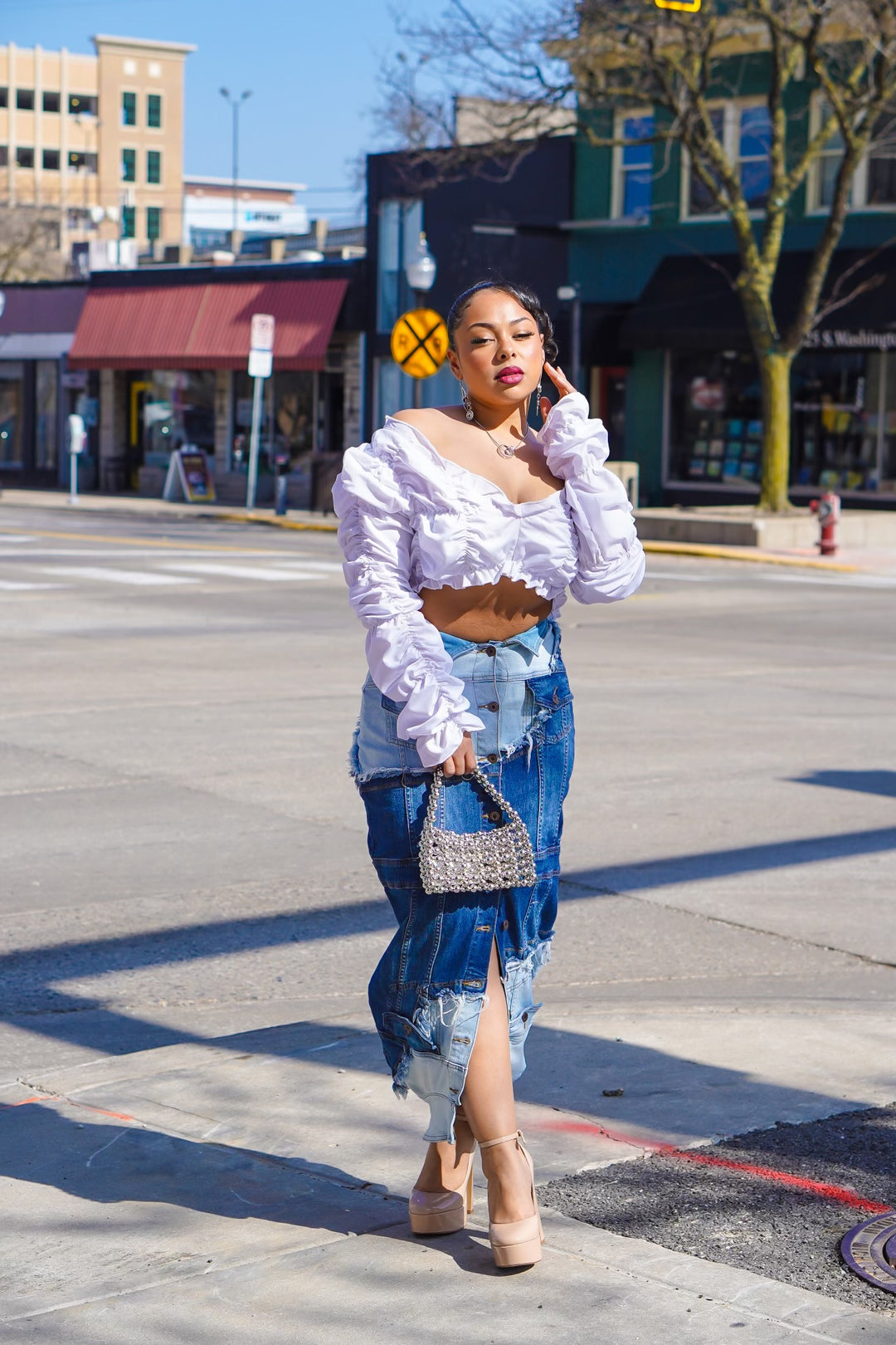 Can't Decide Which Way Denim Skirt