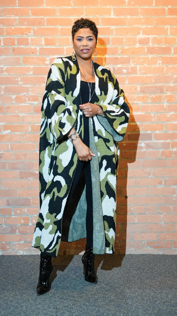 The Authority Oversized Camo Cardigan