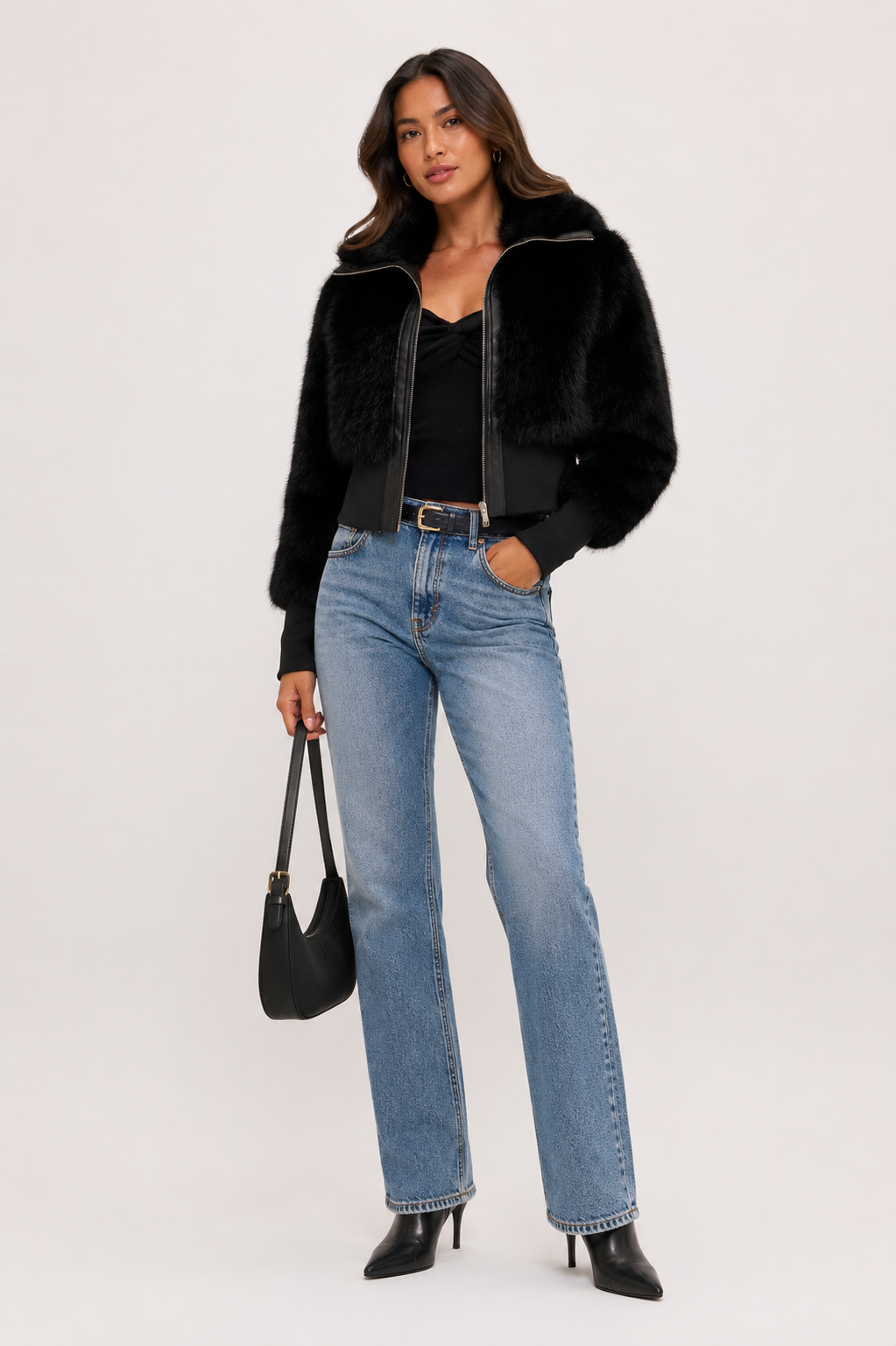The Aubrey Faux Fur Zipper Jacket